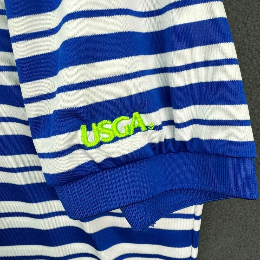 Ralph Lauren Polo Golf Shirt Mens XL Blue White 2015 U.S.‎ Open Chambers Bay